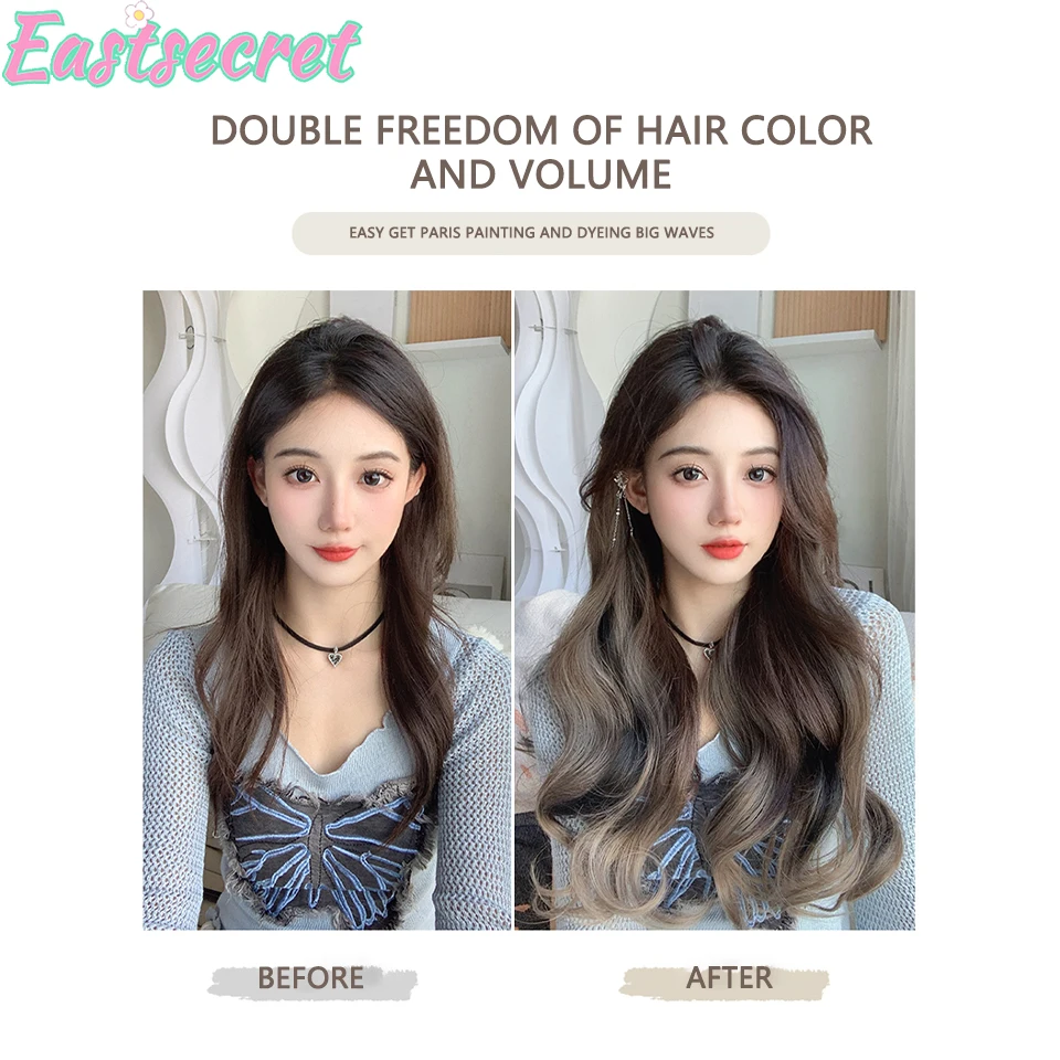 EAST Synthetic Long Curly Hair Gradient Paris Painted Wig Patches With Increased Hair Volume And Fluffy Hair Extensions image 4