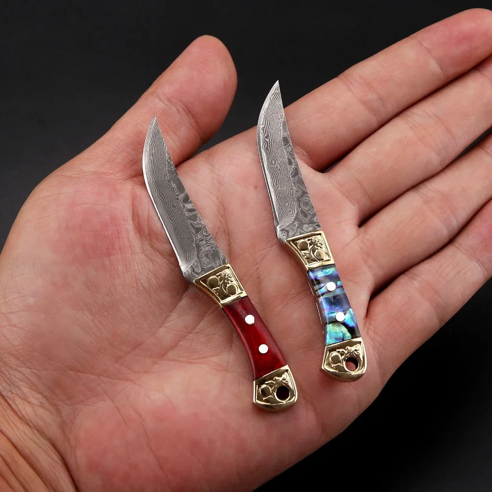 New Hot Selling Mini Mongolian Handmade Knife, Portable Small Fruit Small Curved Knife, Outdoor Mini Keychain Knife