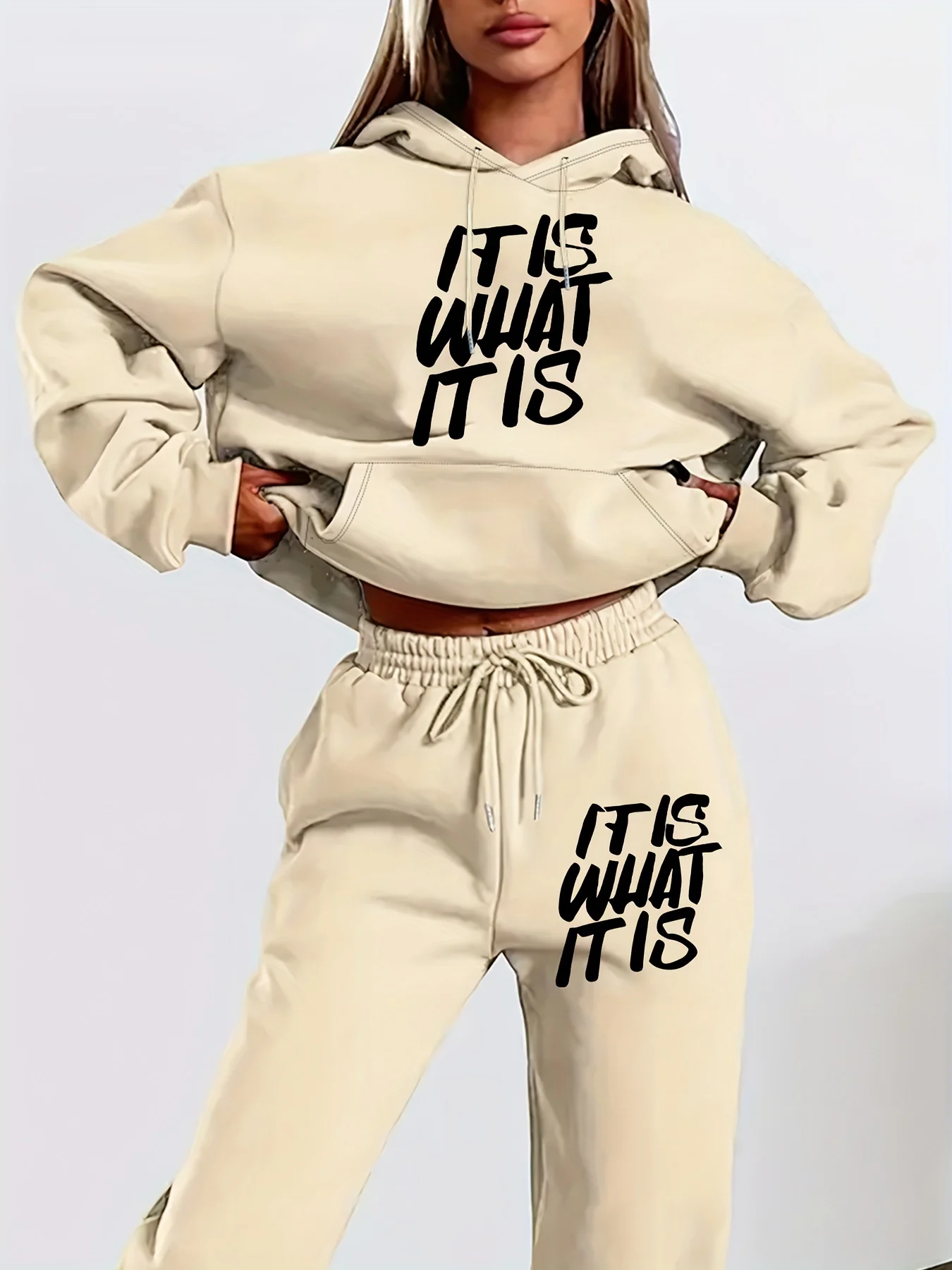 المرأة الخريف الشتاء الملابس هوديس البلوز Trackpants 2 قطعة مجموعة القطن أزياء الرباط المتضخم البلوز والسراويل