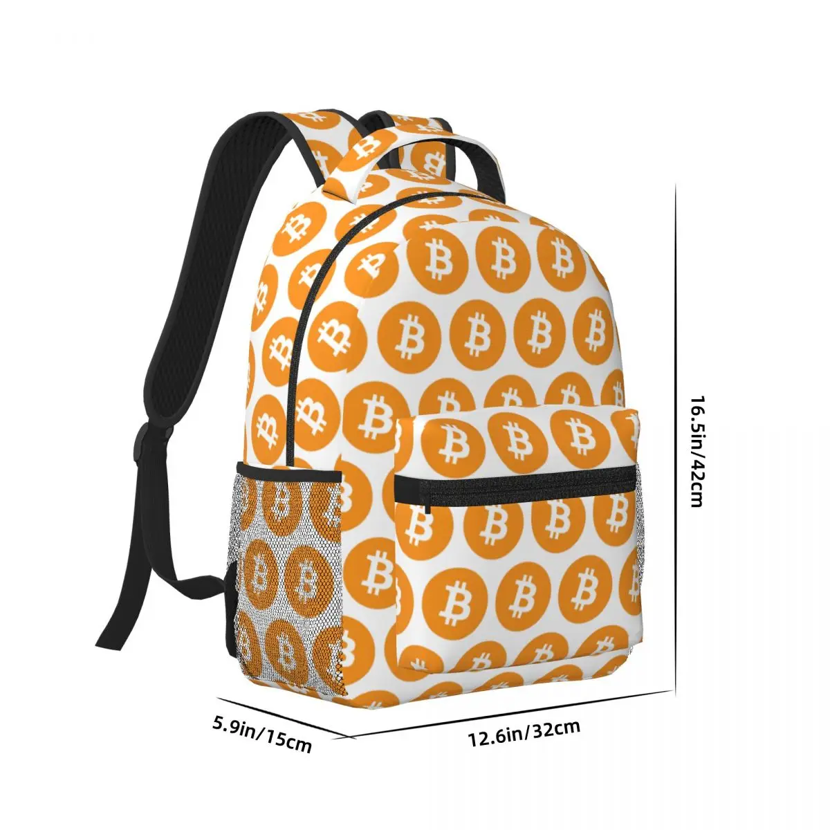 Bitcoin Logo Hat Bitcoin Cryptocurrency Crypto Backpacks Boys Girls Bookbag School Bags Portability Laptop Rucksack Shoulder Bag