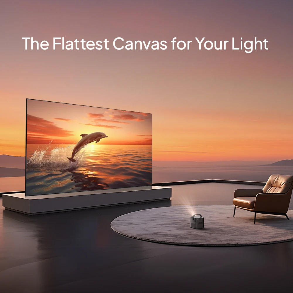 شاشة عرض BYINTEK مقاس 100 بوصة شاشة عرض أفلام 4K مخصصة عالية الدقة قابلة للطي وشاشة عرض مضادة للضوء