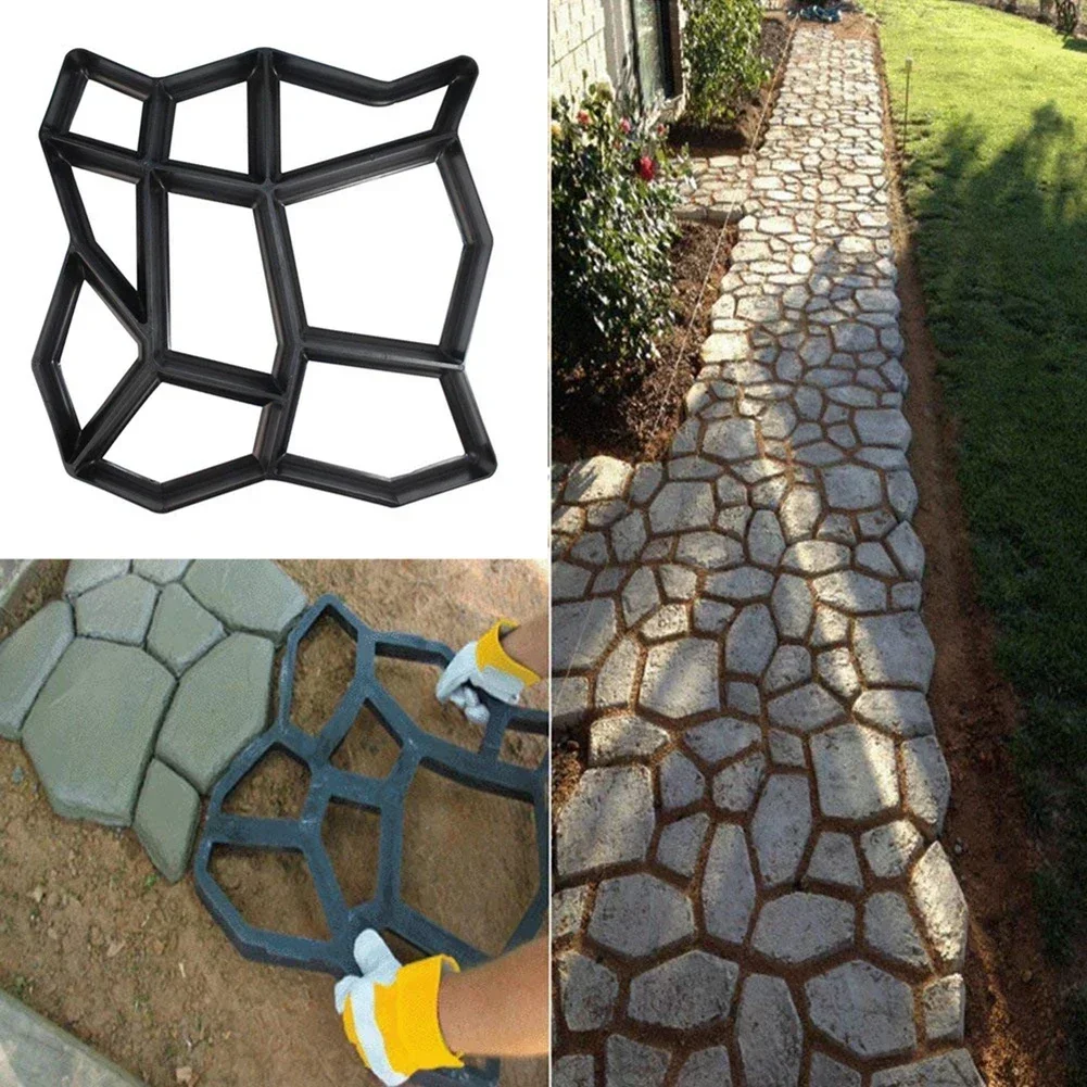 New Garden Floor Walk Pavement Mold DIY Manually Paving Cement Stone Road Path Maker For Patio Walkway Yard Tool