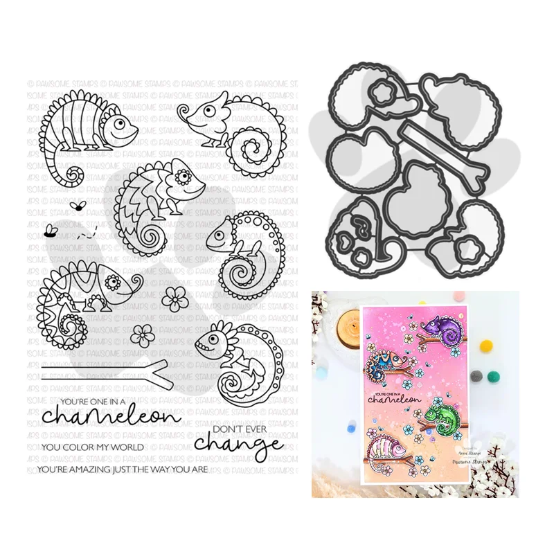 Chameleon Clear Stamps Set New May 2023 Scrapbooking for Paper Making Metal Cutting Dies Frames Card Craft