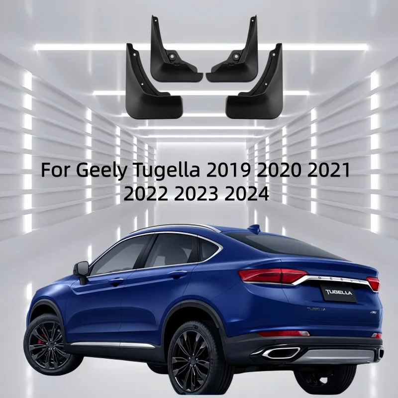 4PCS For Geely Tugella 2019 2020 2021 2022 2023 2024 Car Fender Mudguards Anti-splash Flap Front Rear Mudflap
