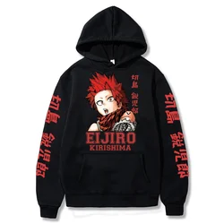 Anime My Hero Academia Hoodies Men Eijiro Kirishima Harajuku Hooded Sweatshirt Y2K Casual Hip Hop Streetwear Pullover Shirt Tops