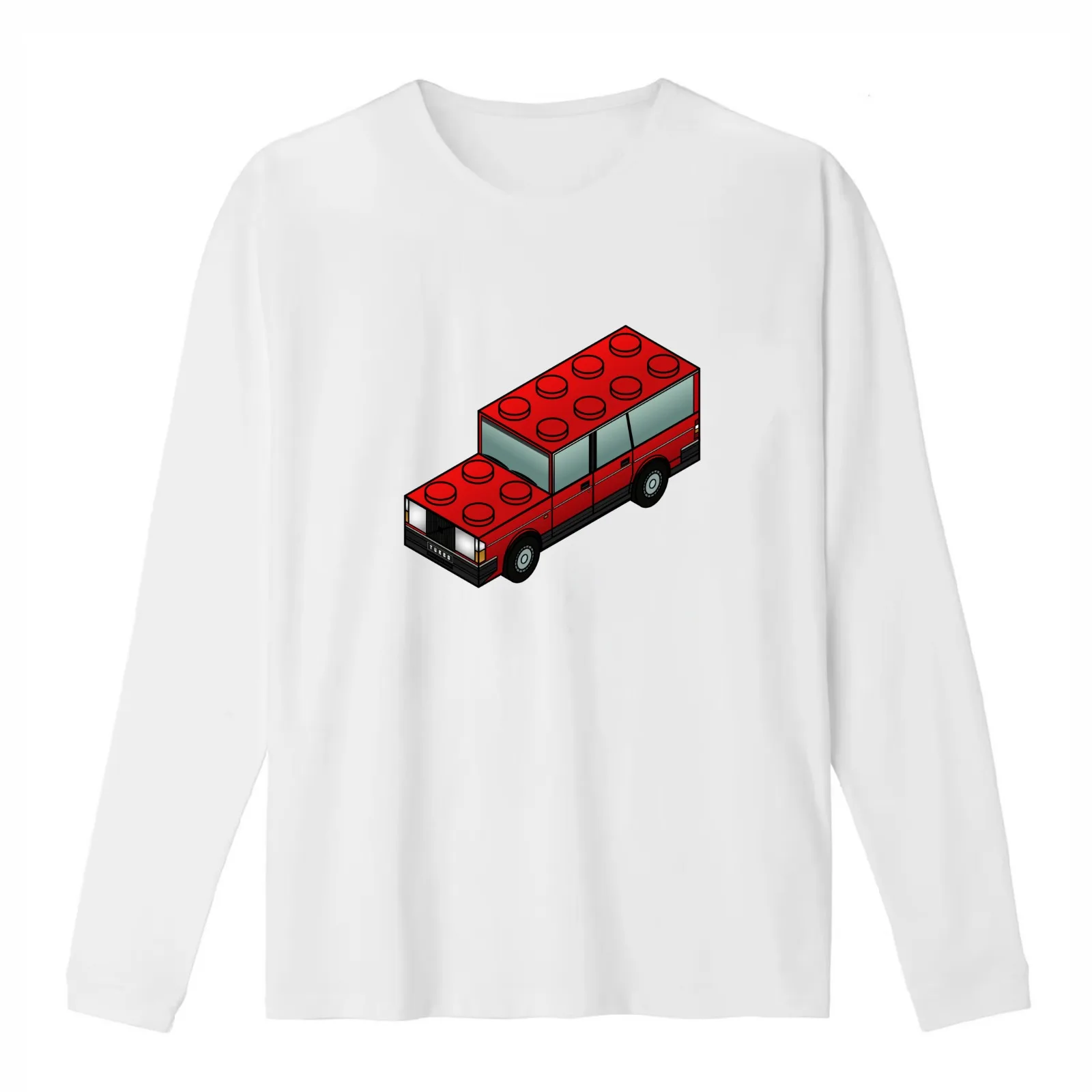 turbobrick wagon - red vector T-Shirt Summer Casual Cotton Tee Oversized Streetwear Tops Vintage Graphic Print 100% Cotton