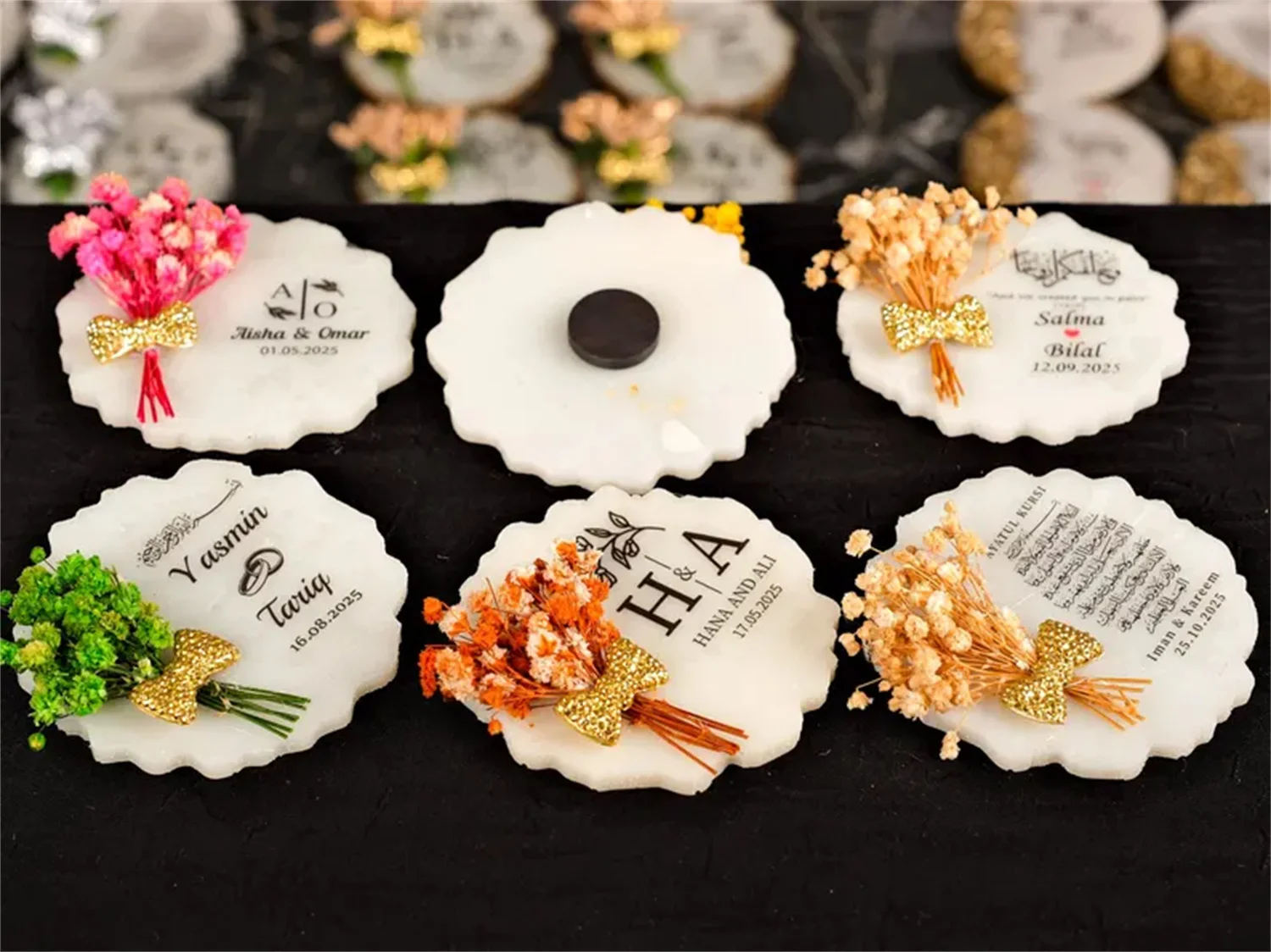 Personalized Birthday Wedding Magnet Favors 60th, 70th, 40th, 50th Birthday Magnet First Magnet Favors Gift for Guest 1st Birthd view 5