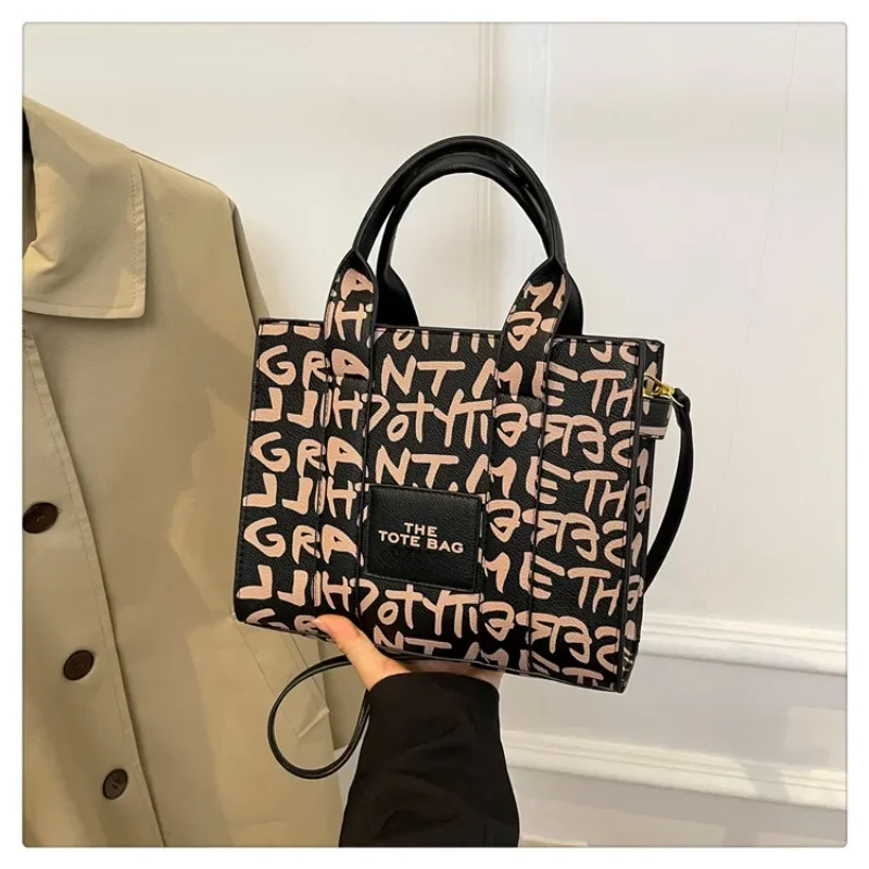 Bolso de mano de Graffiti creativo para mujer, bolso cruzado con letras de mano, personalidad de moda, un solo hombro, oblicuo