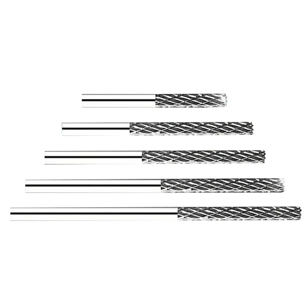 1szt 3mm 1/8 Wiertła z węglików spiekanych z długim trzpieniem do frezów Dremel - Diamentowe frezy obrotowe 38mm do 100mm Elektronarzędzia