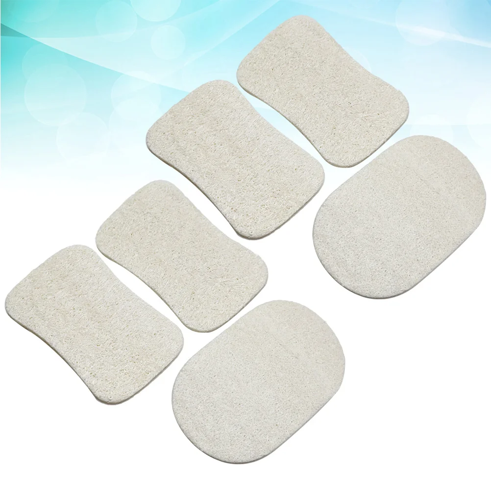 

6pcs Natural Loofah Dishwashing Brush Scouring Pad Oily Pan Bowl Cleaning Tool For Kitchen Countertop Stove Sink Stainless Steel