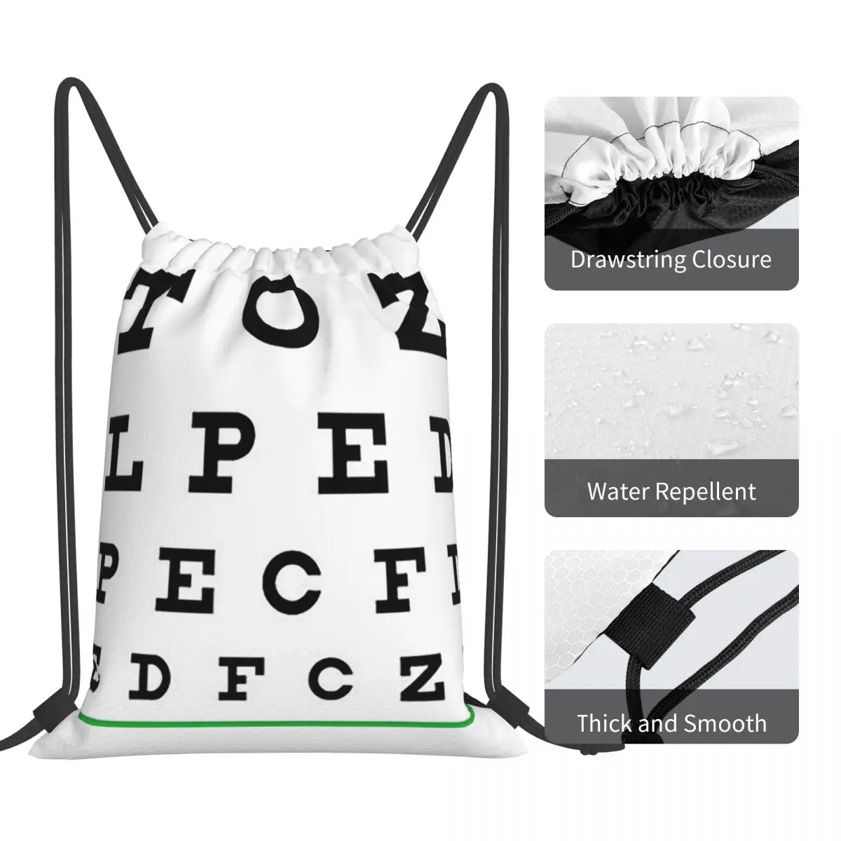 Eye Chart Backpacks Multi-function Portable Drawstring Bags Sports Bag Book Bags For Travel School