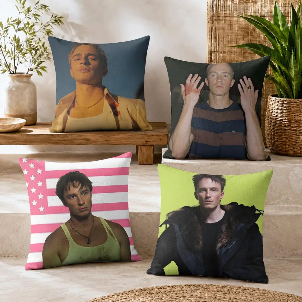D-Drews Starkey Singer Cushion Cover Natural Linen Organic Fabric Double-Sided Printing Breathable For Decor