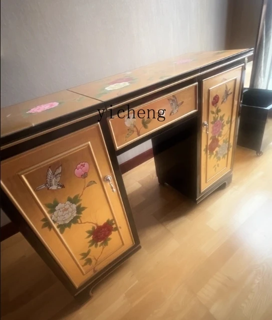 

Style Dressing Table Bedroom Solid Wood Makeup Table Multi-Functional Desk Storage Cabinet