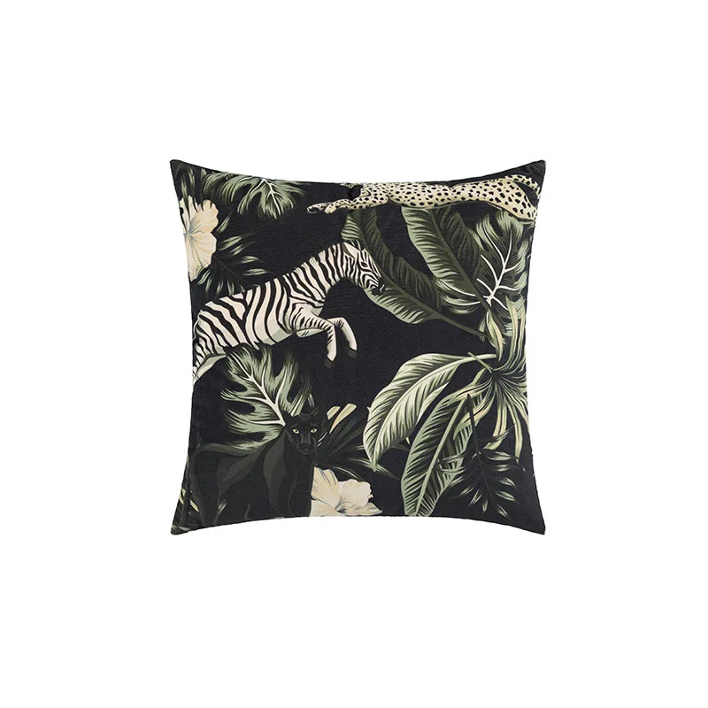 Luxurious Rainforest Style Digital Print Soft Leopard Animal Couch Chair Floor Pillow Case 45x45cm 1 Piece Pack Gift Home Decor