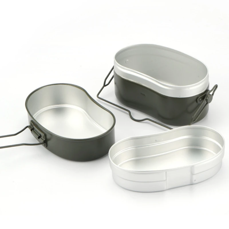 German Doublelayer Camping Lunch Box Leakproof Storage Aluminum Picnics Box Heat Resistant Insulated Lunch Box Outdoor Tableware view 5
