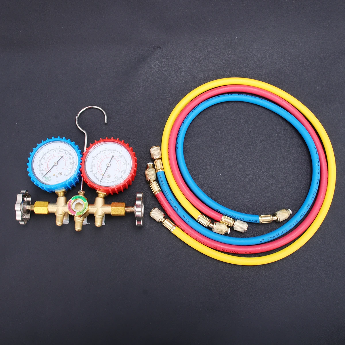 

Air Conditioning Fluorine-plus Table Set 536G Diagnostic Kit Manifold Gauge Refrigerant Gauges Customized Recovery 2500PSI Burst