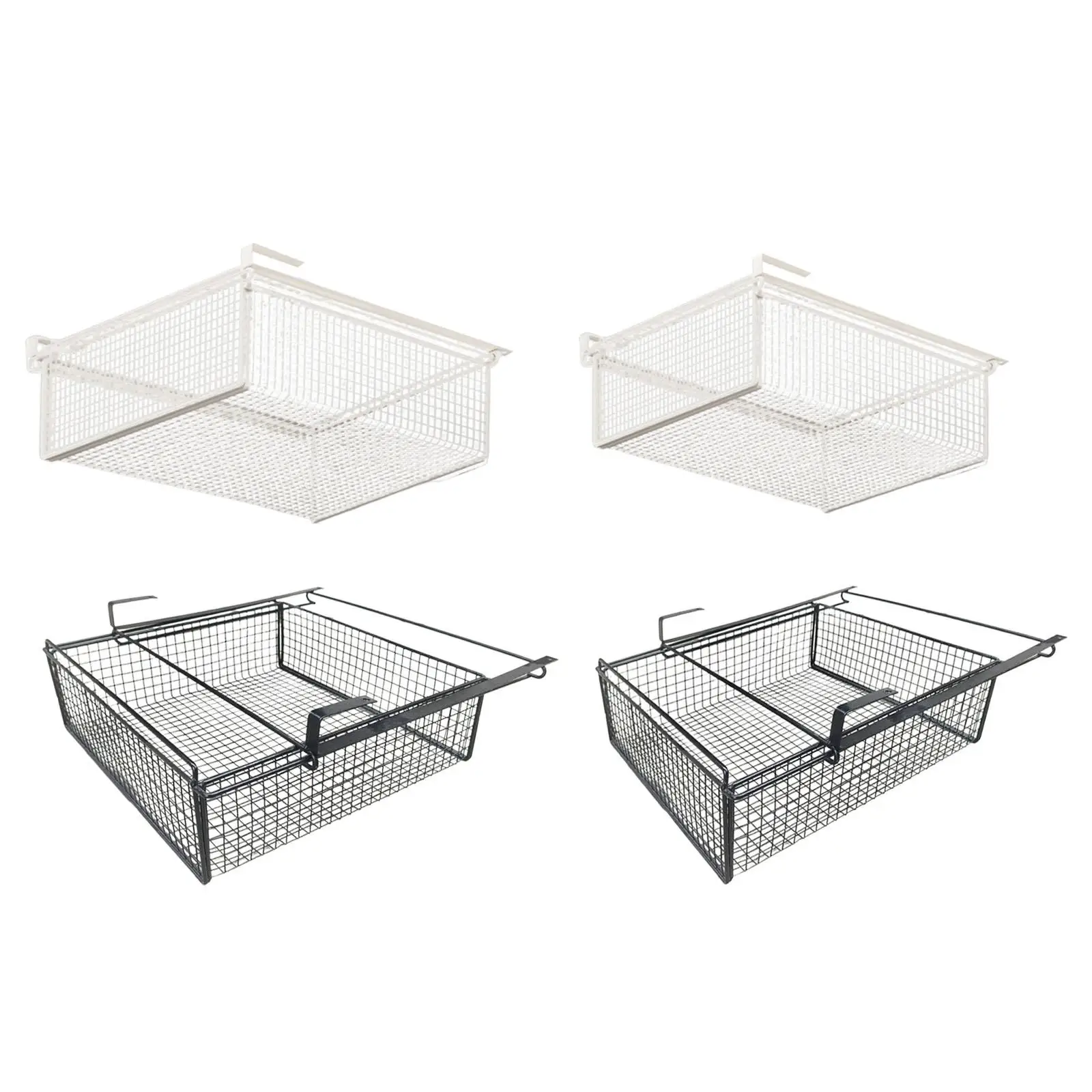 

Hanging Pullout Drawer Basket Iron Storage Box for Cabinets Office Household