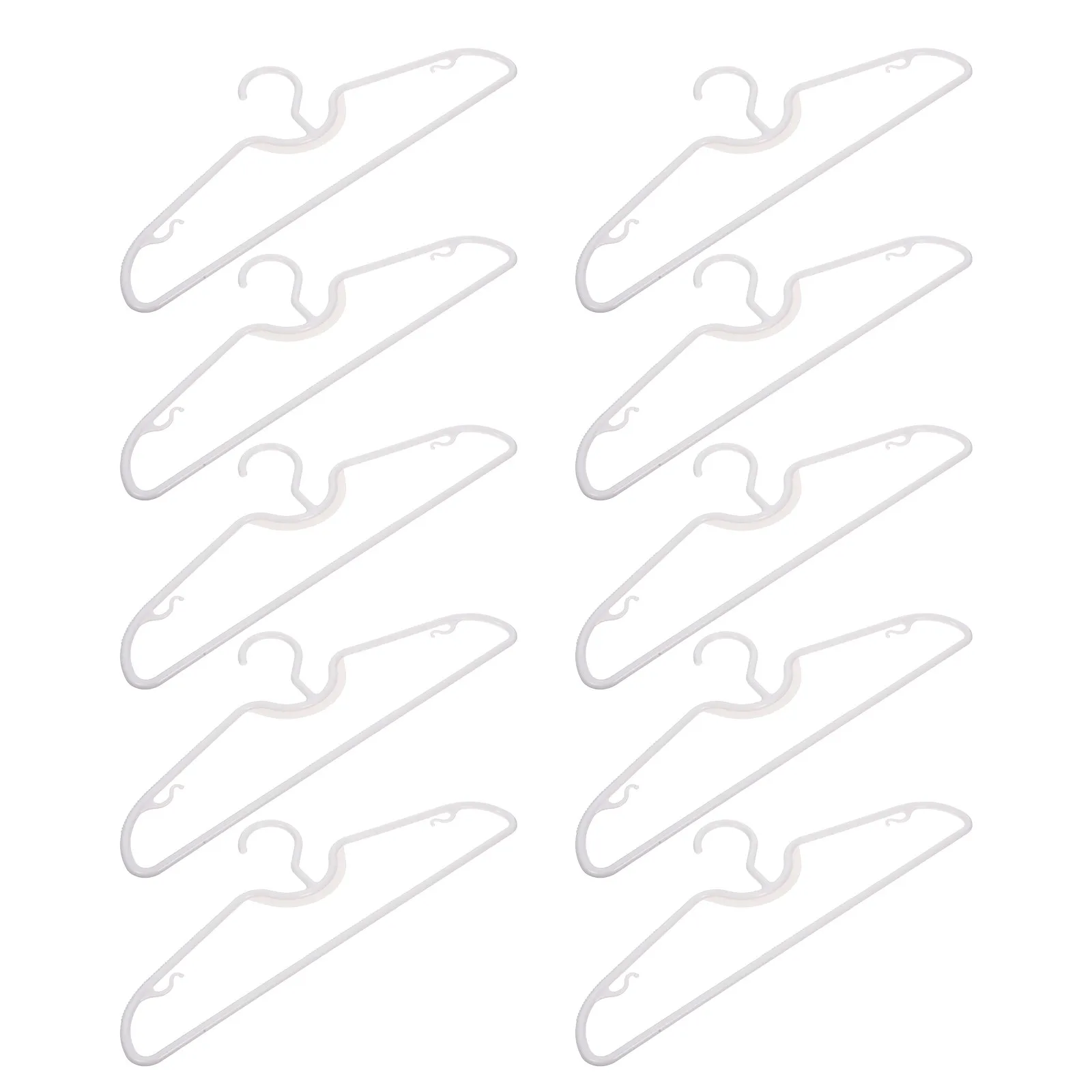 

Набор из 10 пластиковых вешалок с коротким крючком, нескользящие, для экономии места в шкафу, для рубашек, платьев, майок, курток, брюк