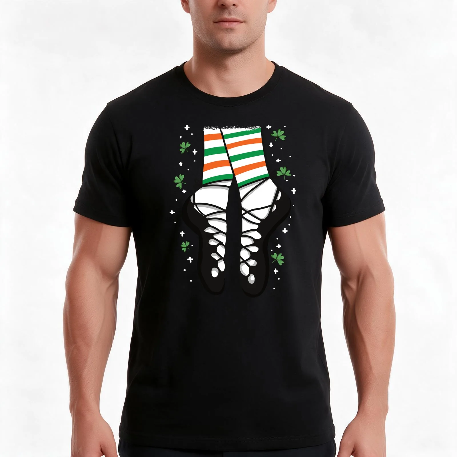 Cartoon Ghillies Irish Dance Gift T-Shirt, Summer Casual Cotton Tee, Oversized Streetwear Tops, Vintage Graphic Print
