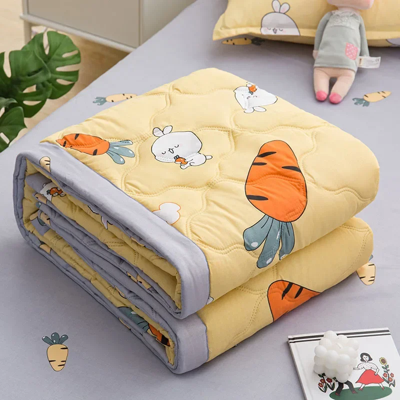 Quilting Spring Summer Quilt Soft Breathable Mechanical Wash Quilted Comforter Single Double Bed Quilts Children Adults Blanket