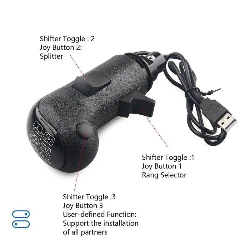 Ingenious-For Logitech G29 G27 G25 G923 Thrustmaster TH8A High Low Gear Shifter Shift Knob For Truck Simulator PC USB Gearshift