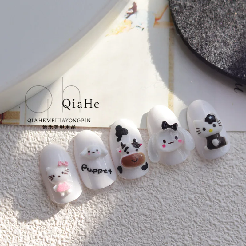 Miniso Cute Cartoon Collection Dark Series Cat Small Cow Jade Laurel Dog Resin Accessories Finished Accessories Three-dimensiona