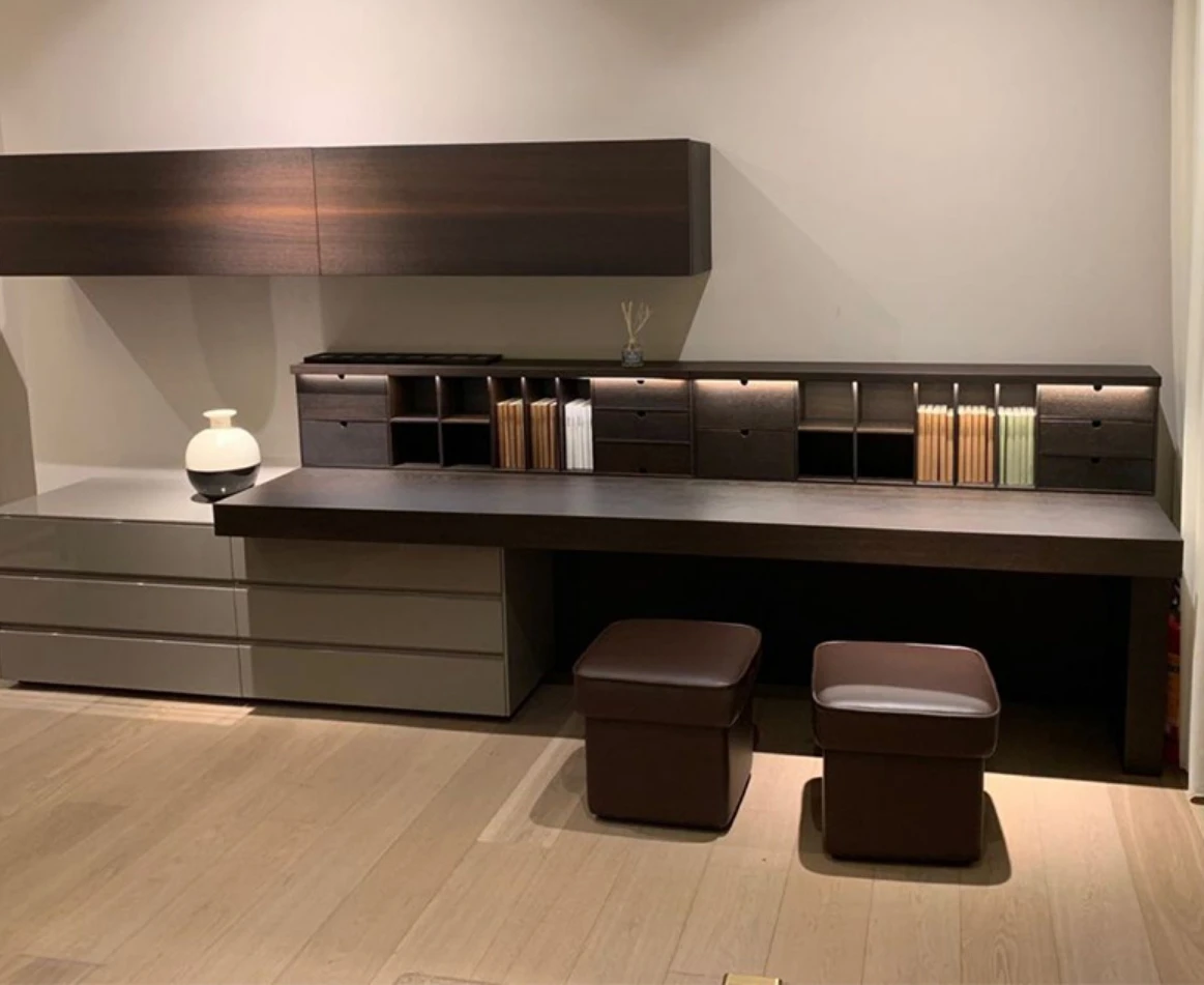 Minimalist desk modern minimalist one desk bookshelf combination study home office