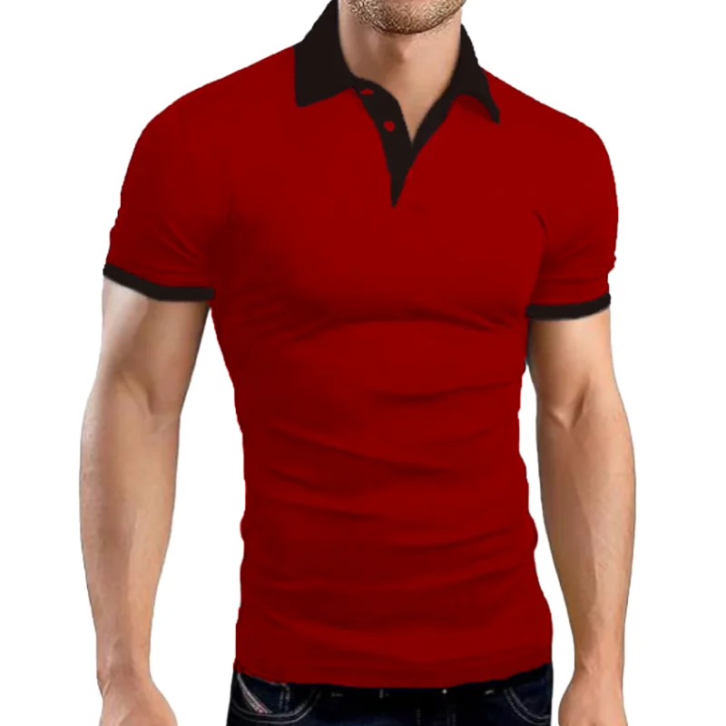 Men's Cotton Lapel Short Sleeve Tee Fashion Slim Fit Polo Shirt Summer T-shirts For Men Business Casual Shirts Men's Clothing