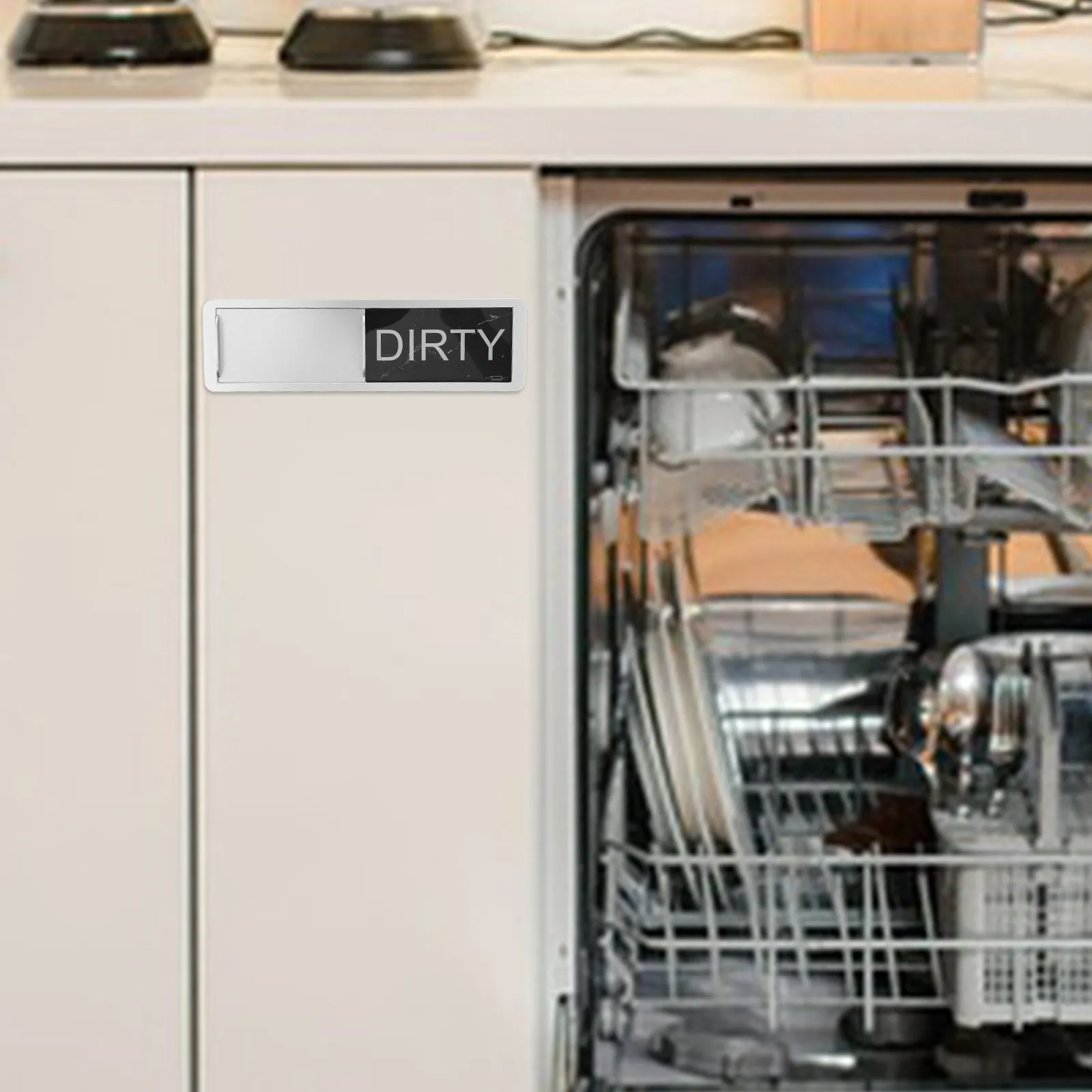 Clean Dirty Dishwasher Magnet Double-Sided Magnetic Sign Sleek Modern Design for Dishwasher Washing Machine Kitchen Organization