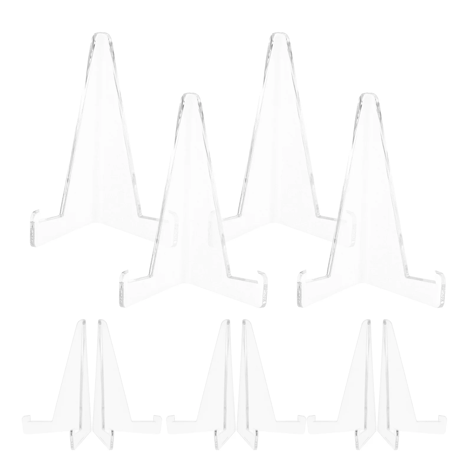 

25pcs Triangle Display Stand Foldable Acrylic Easel for Cards Medals Coins Baseball Holders Wedding Home Office Use Clear Stable