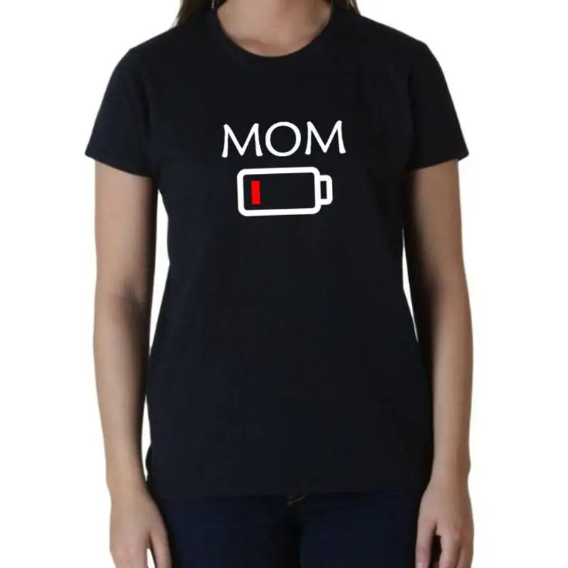 

Mom Low Battery T Shirt for Her Christmas Tired Mama Empty Parent Best Friend
