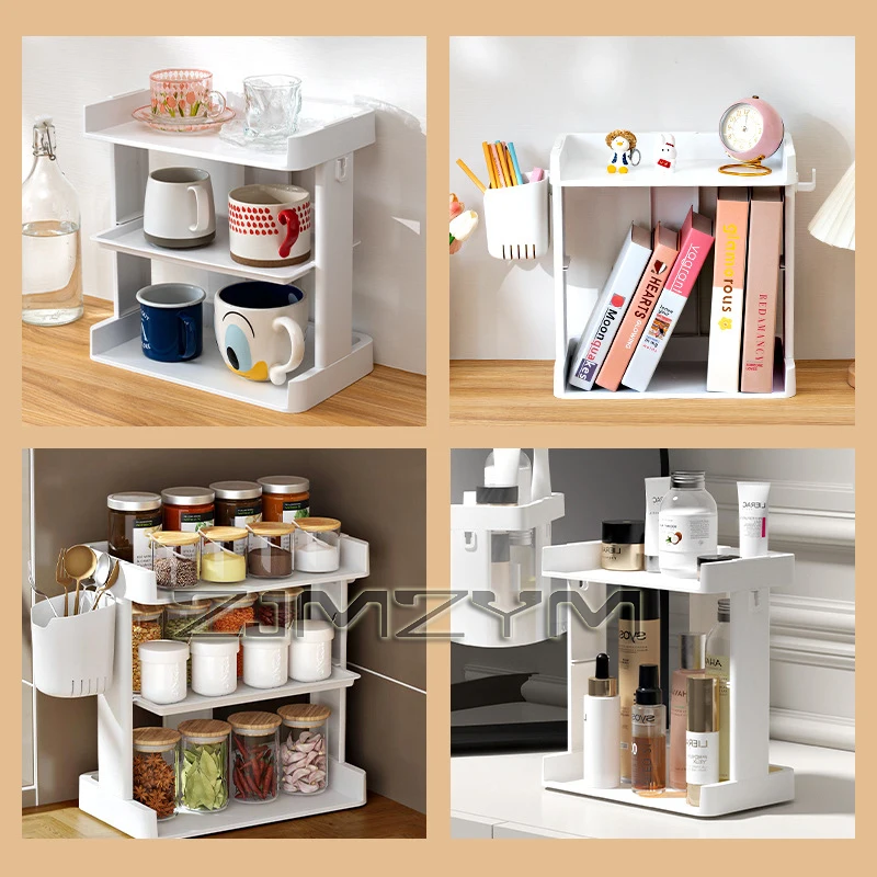 Multi-Function Spice Storage Rack, Desktop Organizer, Tempero Prateleira, Cozinha, Banheiro, Creative Household Item, 3 Camadas