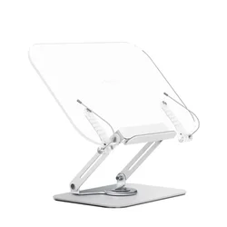 Soporte de aluminio ajustable para libros, soporte de lectura de escritorio para oficina, cocina, escuela, portátil, tableta