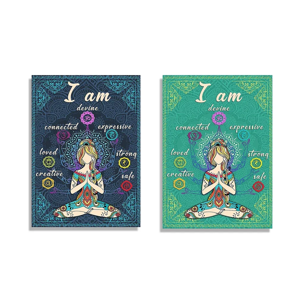 i am divine connection expensive favorite powerful creative safe lotus yoga color chakra meditation aesthetic decoration poster