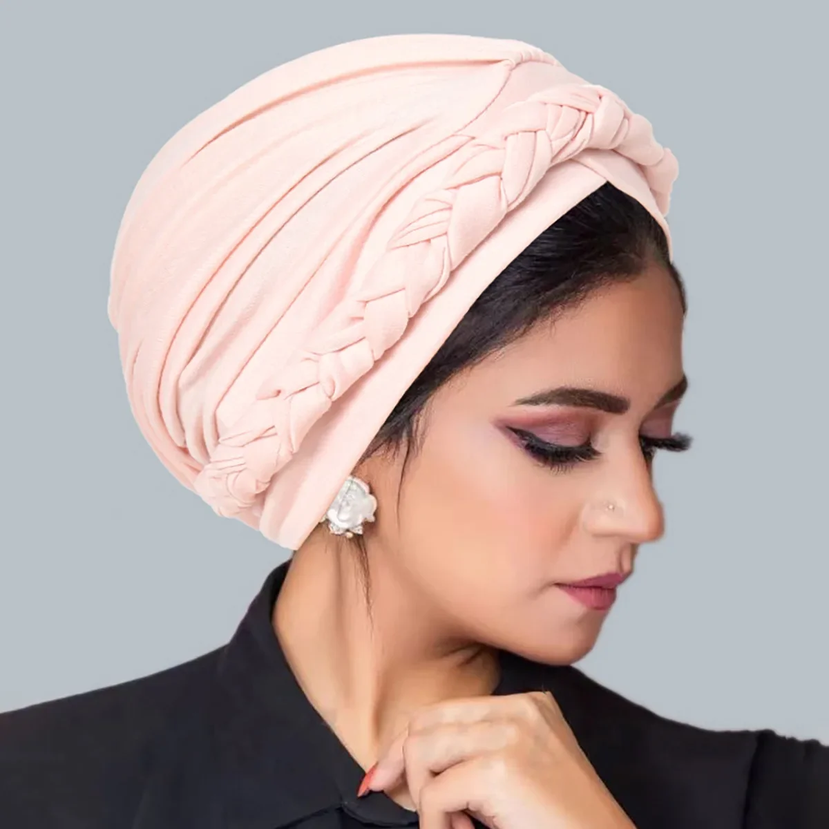 

New Twist Turban Braid Hat Headscarf Muslim Forehead Cross Women Hijab Head Scarf Wrap Hair Loss Cancer Chemo Cap Turbante Mujer