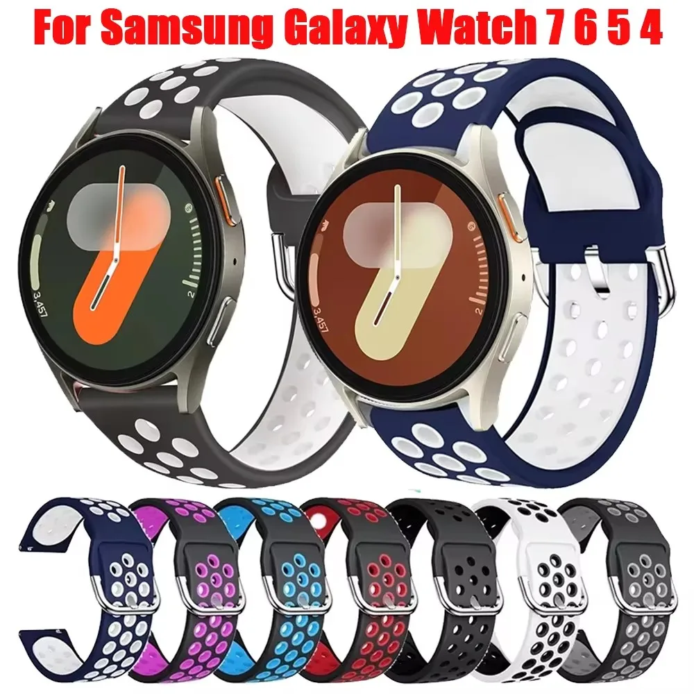 

Sport Bracelet 20mm Silicone Strap For Samsung Galaxy Watch 7 6 5 4 44mm 40mm Band For Samsung Watch 5Pro 6Classic 45mm 43 47mm