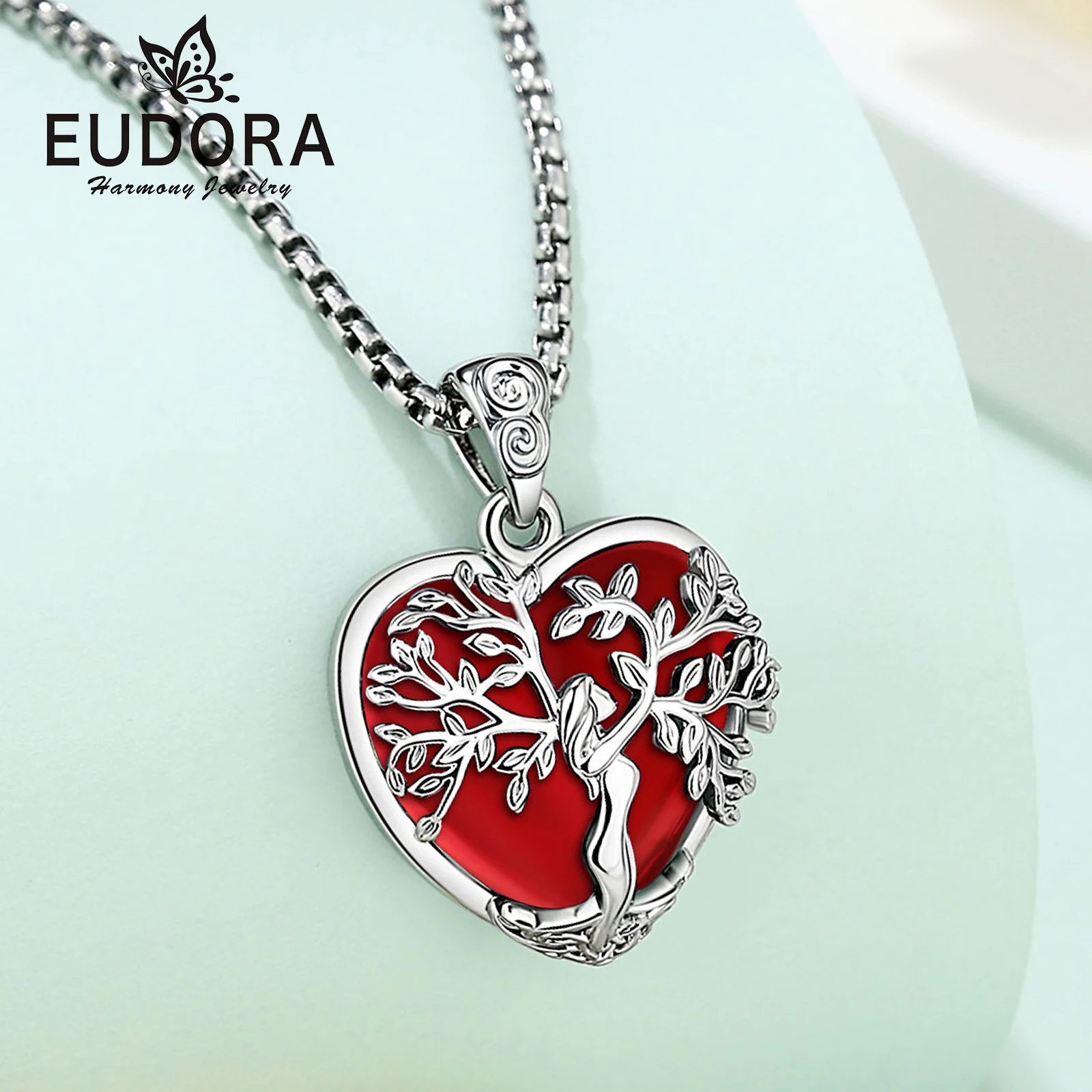 

Ожерелье из сердолика Eudora «Древо жизни», энергетический целебный камень, кристалл, кулон, духовные украшения, подарок для медитации для женщин и мужчин