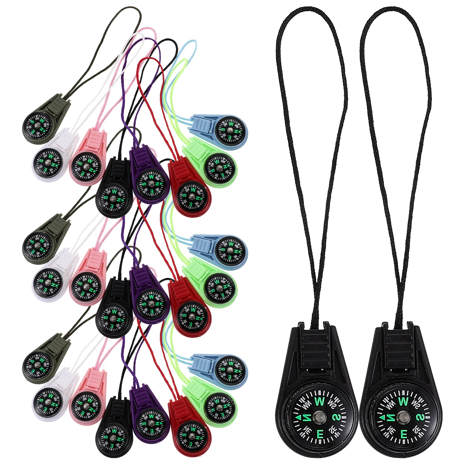 

27pcs Compass Mini Portable Small Pocket Outdoor Camping Hiking Survival Travel Acrylic Lanyards Vintage Accessories