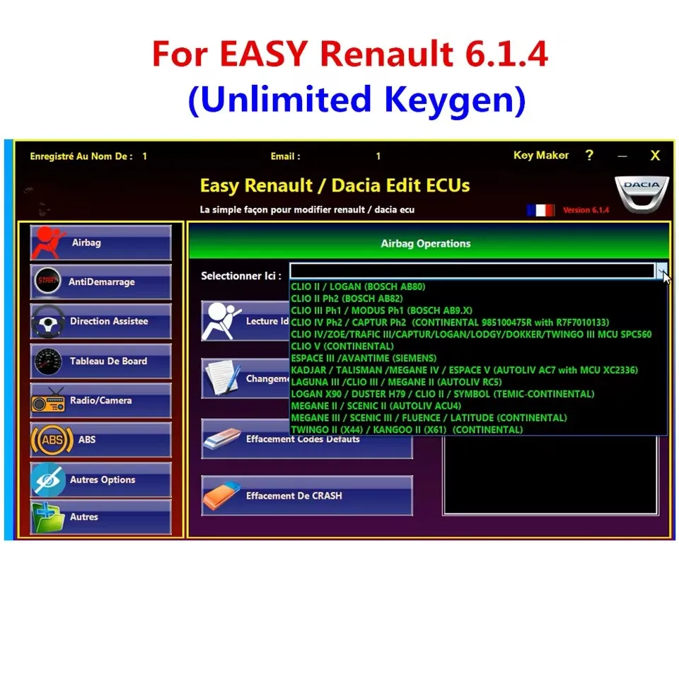 

Upgraded Version for Renault Software Renolink V2.10 for Renault Car OBD2 Air-bag Reset Key Coding Auto Tools License Activation