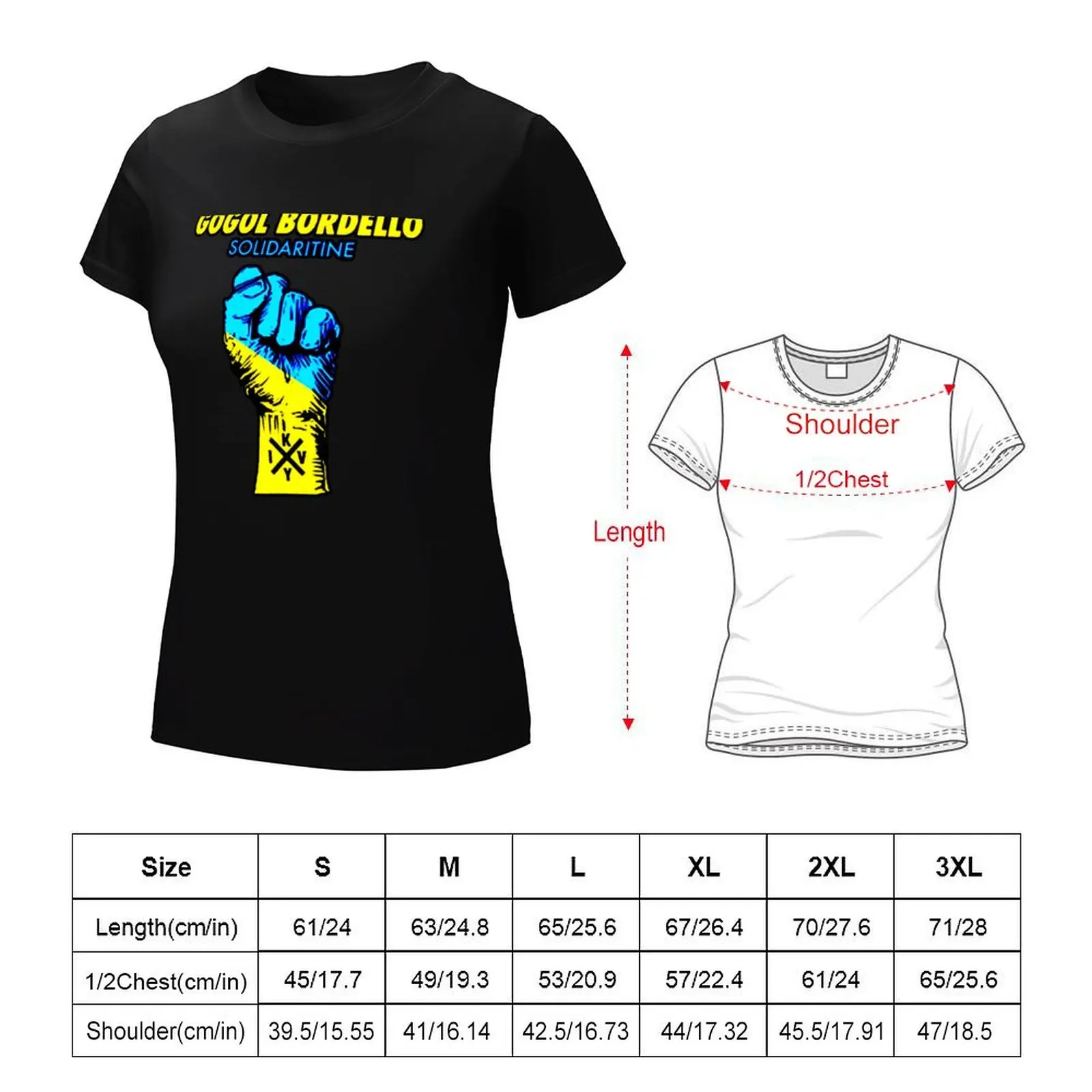 gogol bordello solidaritine logo T-Shirt Short sleeve tee summer clothes lady clothes Summer Women's clothing