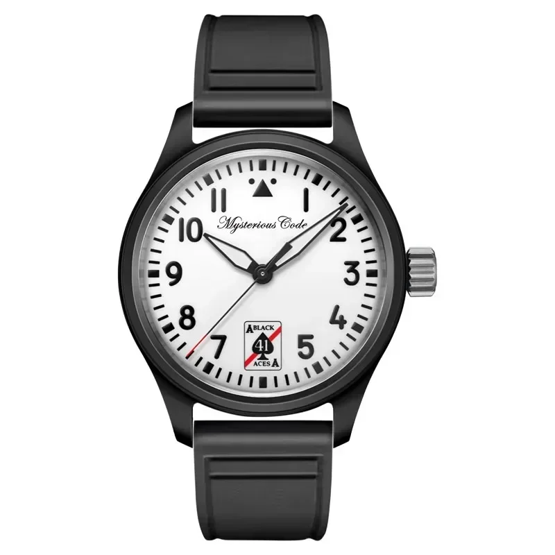 Mysterious Code Watch For Men Ceramic Pilot SW200 Movement Automatic Mechanical Sapphire Glass Rubber Strap Super Luminous