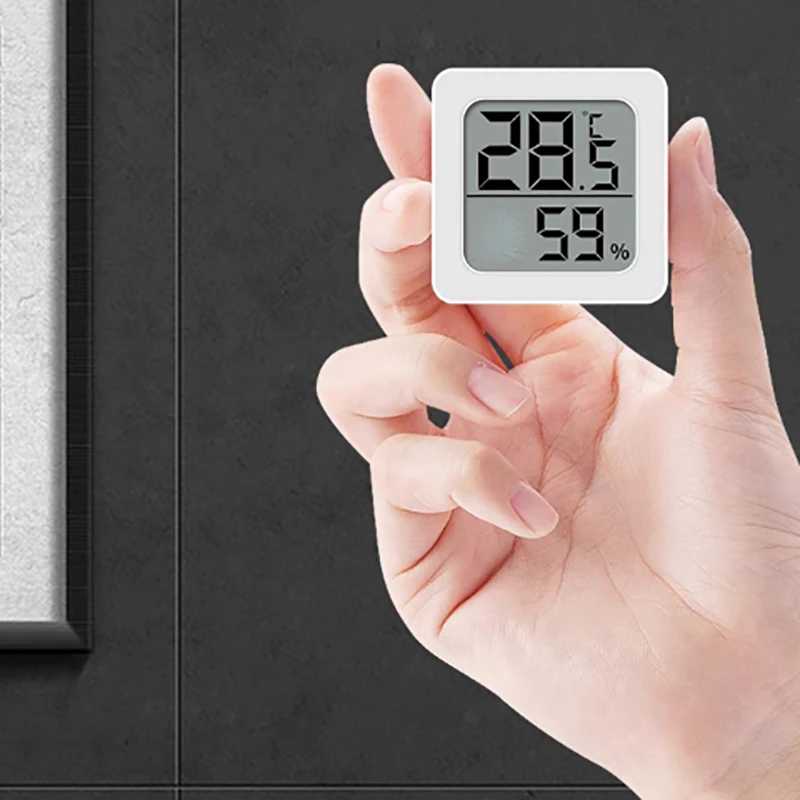 Mini-Hygrometer, Innentemperatur- und Luftfeuchtigkeitsmesser, LCD-Display für Zuhause, Büro, Zimmer, Wandmontage, Desktop-Messgerät