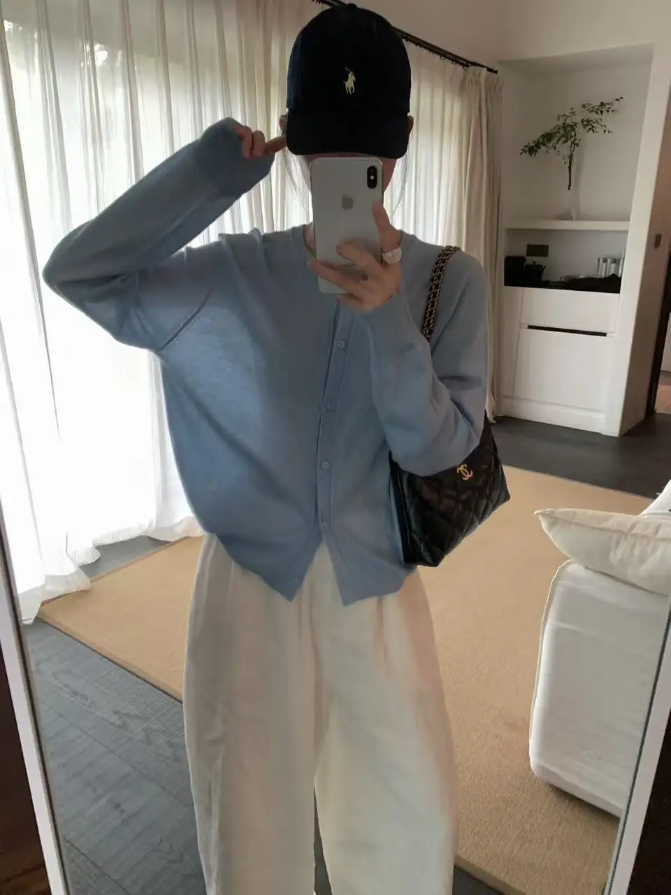 

Simple Korean Sle round Ne Knitted Open Cardigan Women's 53377 Commute Sle Loose Fit Long Sve Pure Color Button up