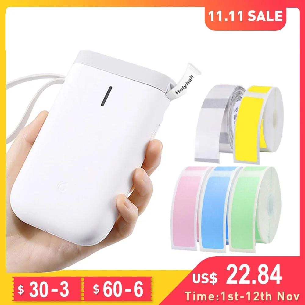 Top D11 Wireless Label Printer Portable Pocket Label Printer Bluetooth Thermal Label Maker Fast Printing Home Use Office