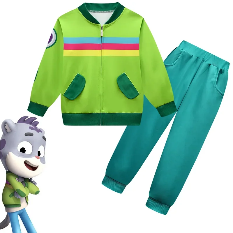 Anime the Creature Cases Felpa per bambini Abito con cappuccio Snow Leopard Amur Costumi Cosplay Ragazzi Costume da spettacolo di Halloween