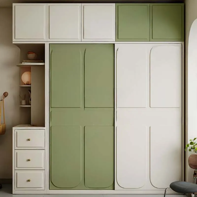 

White Bedroom Wardrobe Modern Green Room Aesthetic Storage Closet Armable Clothes Sliding Doors Quarda Roupas Home Furniture