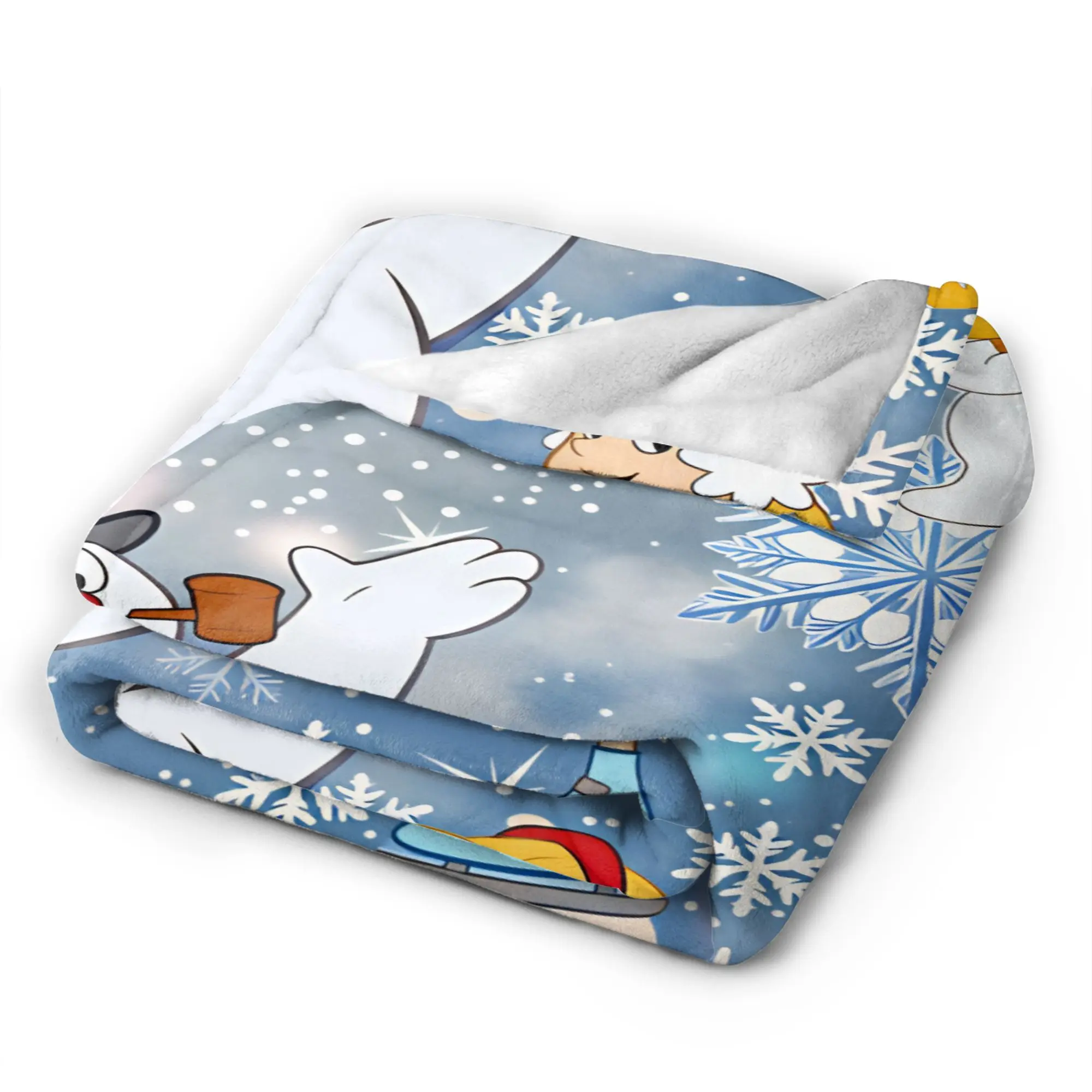 Snowman Frostys Warm Blanket For Sofa Home  Graphic Bedding Throws Autumn Plane Travel Flannel Bedspread