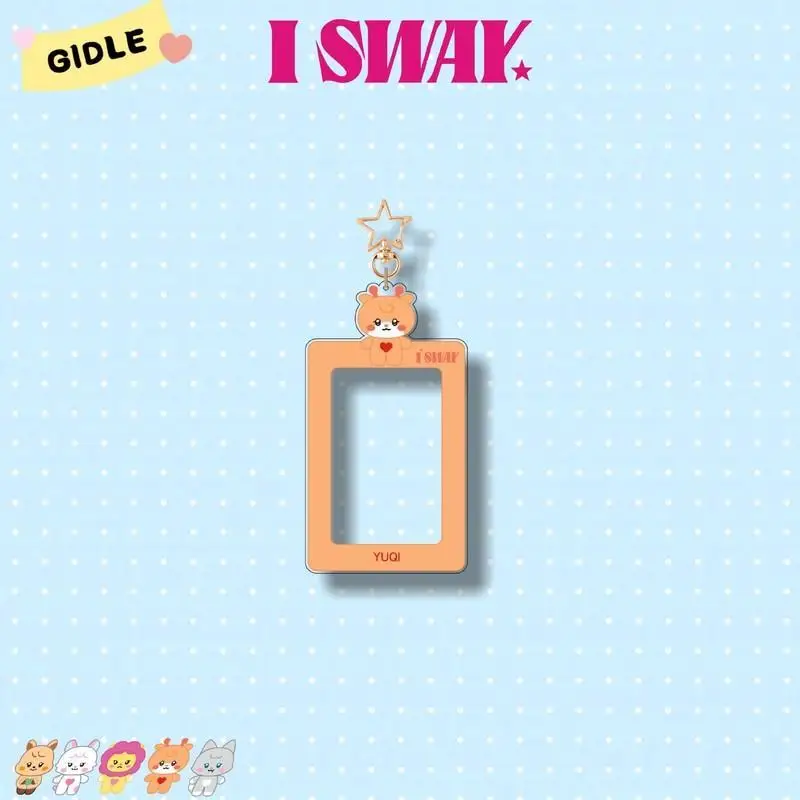 6Pcs KPOP Girls Group GIDLE Card Holder MIYEON MINNIE SOYEON YUQI SHUHUA Acrylic Pendant Keychain Keyring LOMO Card Storage Gift