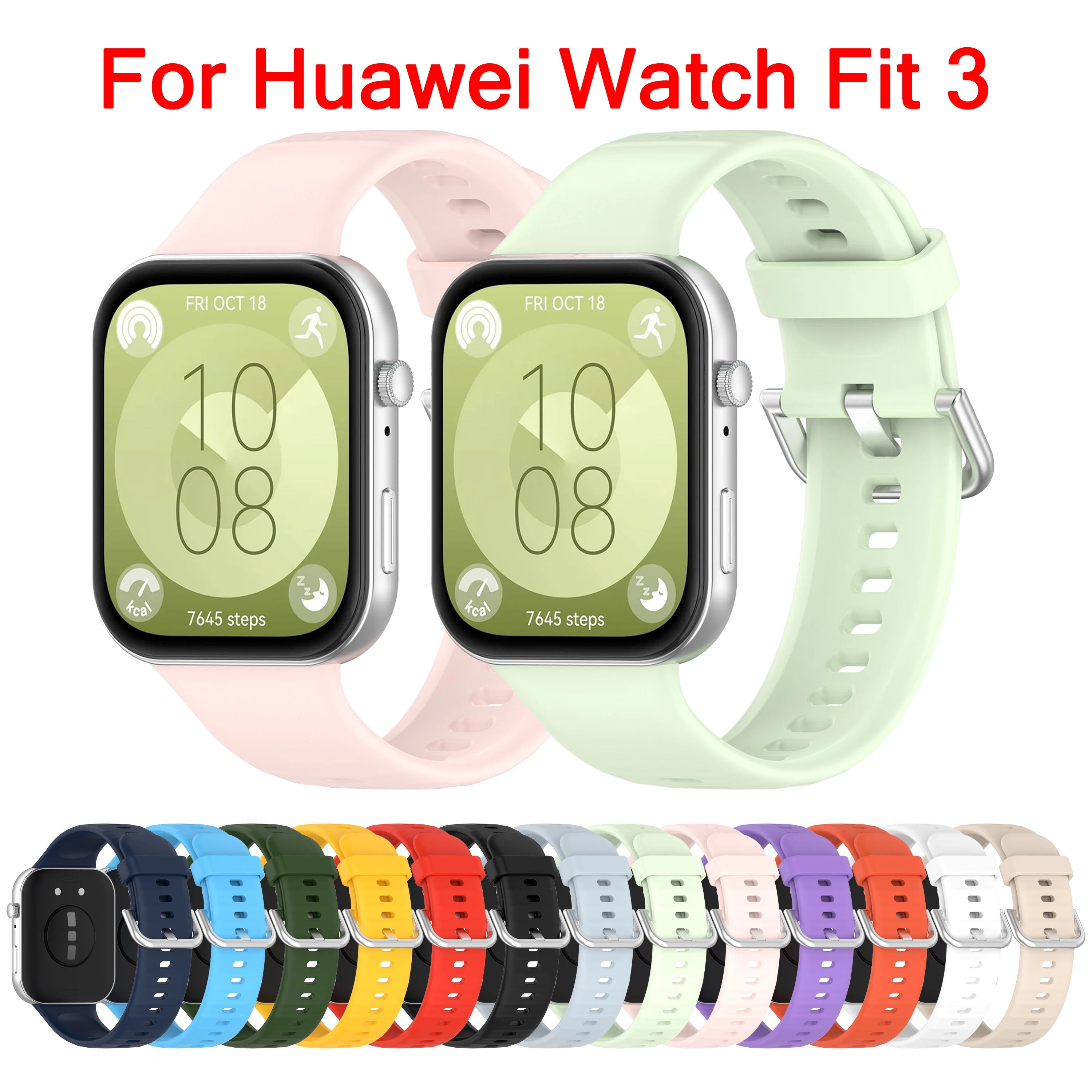 Watchband Strap for Huawei Watch Fit 3 Replacement Soft Wrist Band Silicone Belt Watch Bracelet for HUAWEI WATCH FIT 3 Accessory