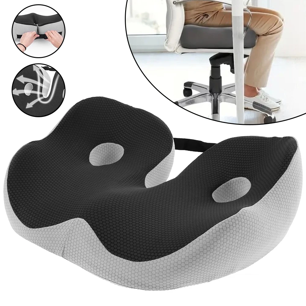 Cuscino per il coccige in memory foam, per alleviare la pressione sui talloni, cuscino ergonomico per seduta prolungata, ideale per l’ufficio, per chi guida, per chi utilizza una sedia a rotelle.